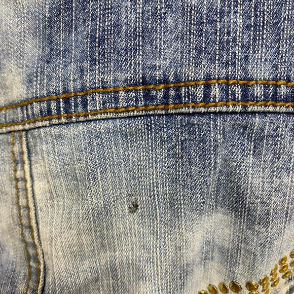 Distressed Bleached Jean Jacket 18w Ashley Stewart - Picture 9 of 10